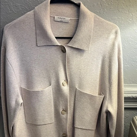 Aritzia Babaton Society Sweater, Size S, Matte Pearl - Picture 5 of 8